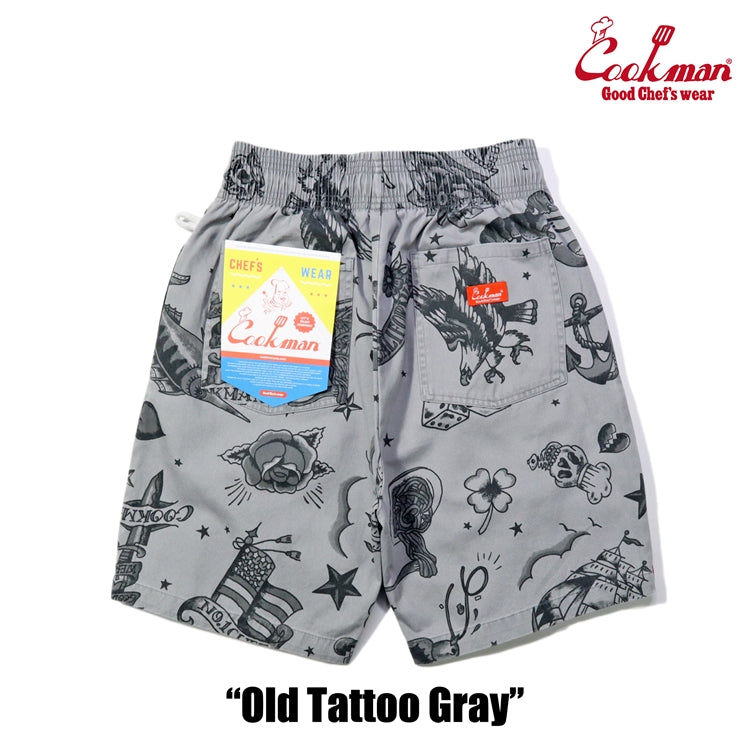 シェフパンツ Chef Pants Short Old Tattoo Gray