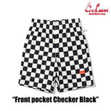 シェフパンツ Chef Pants Short Front pocket Checker Black