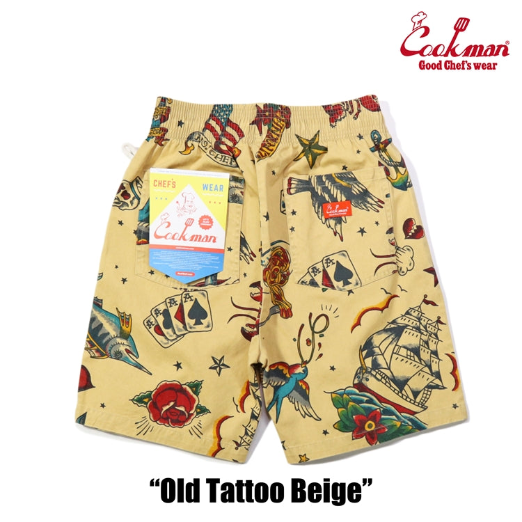 シェフパンツ Chef Pants Short Old Tattoo Beige