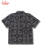 ワークシャツ Work Shirts Short Sleeve Light Paisley Black