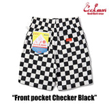 シェフパンツ Chef Pants Short Front pocket Checker Black