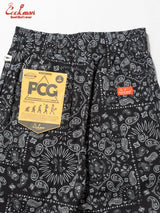 シェフパンツ Chef Pants Short Light Paisley Black