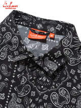 ワークシャツ Work Shirts Short Sleeve Light Paisley Black
