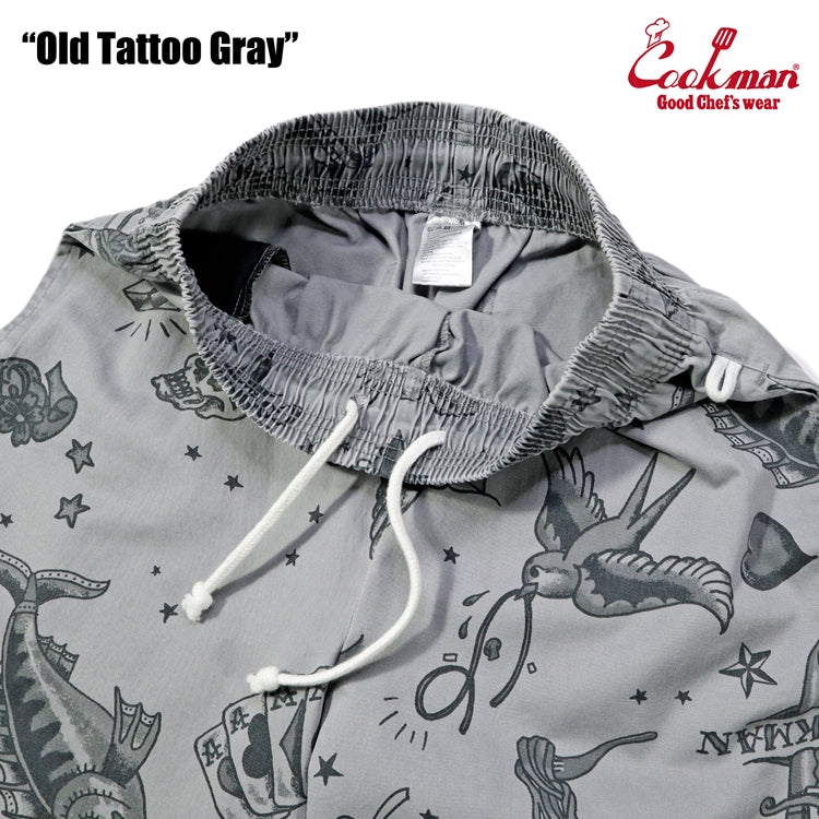 シェフパンツ Chef Pants Short Old Tattoo Gray