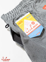シェフパンツ Chef Pants Short Front Pocket Hickory Black