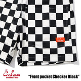 シェフパンツ Chef Pants Short Front pocket Checker Black