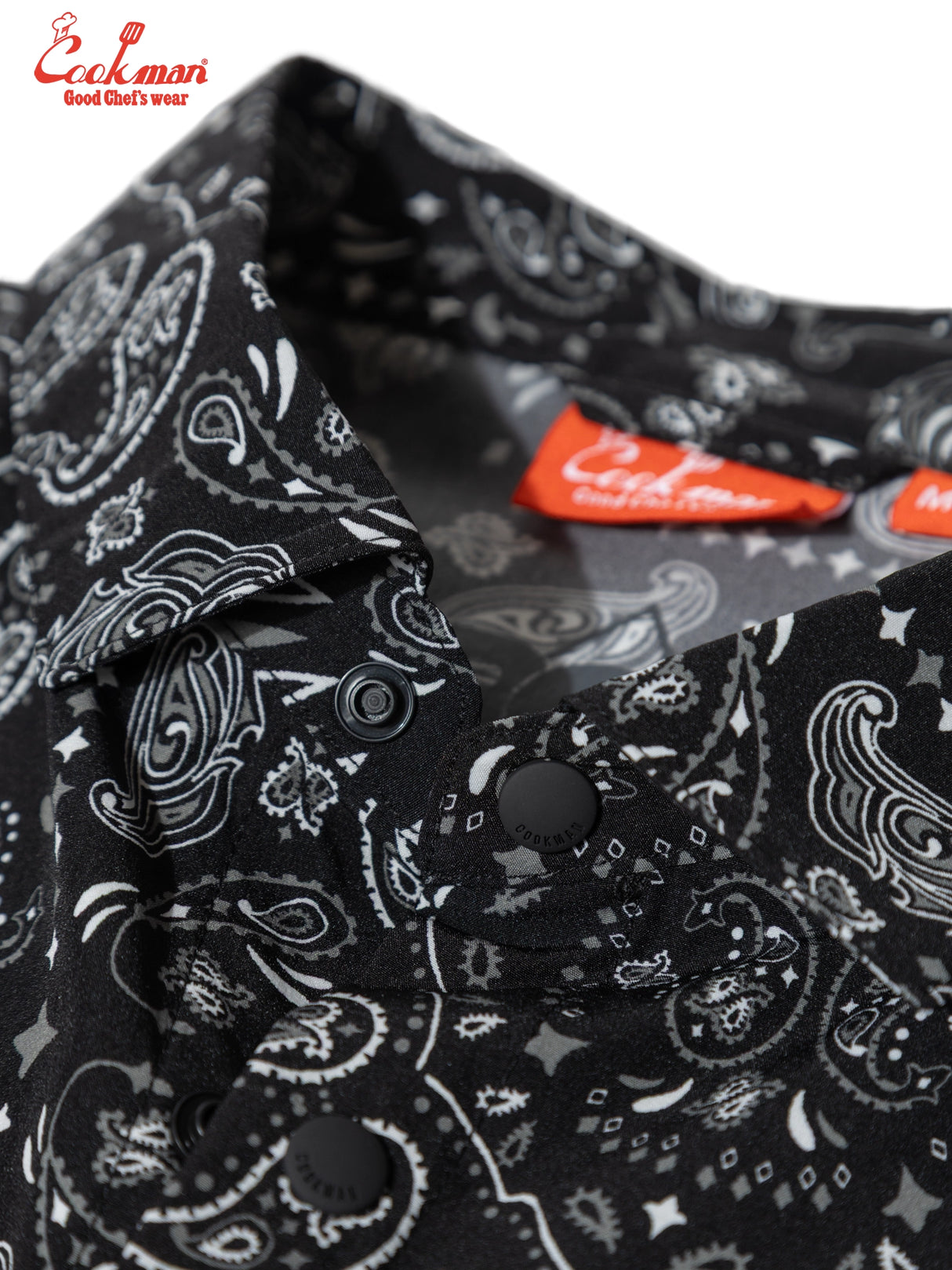 ワークシャツ Work Shirts Short Sleeve Light Paisley Black
