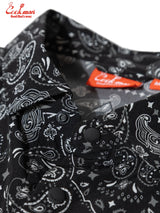 ワークシャツ Work Shirts Short Sleeve Light Paisley Black