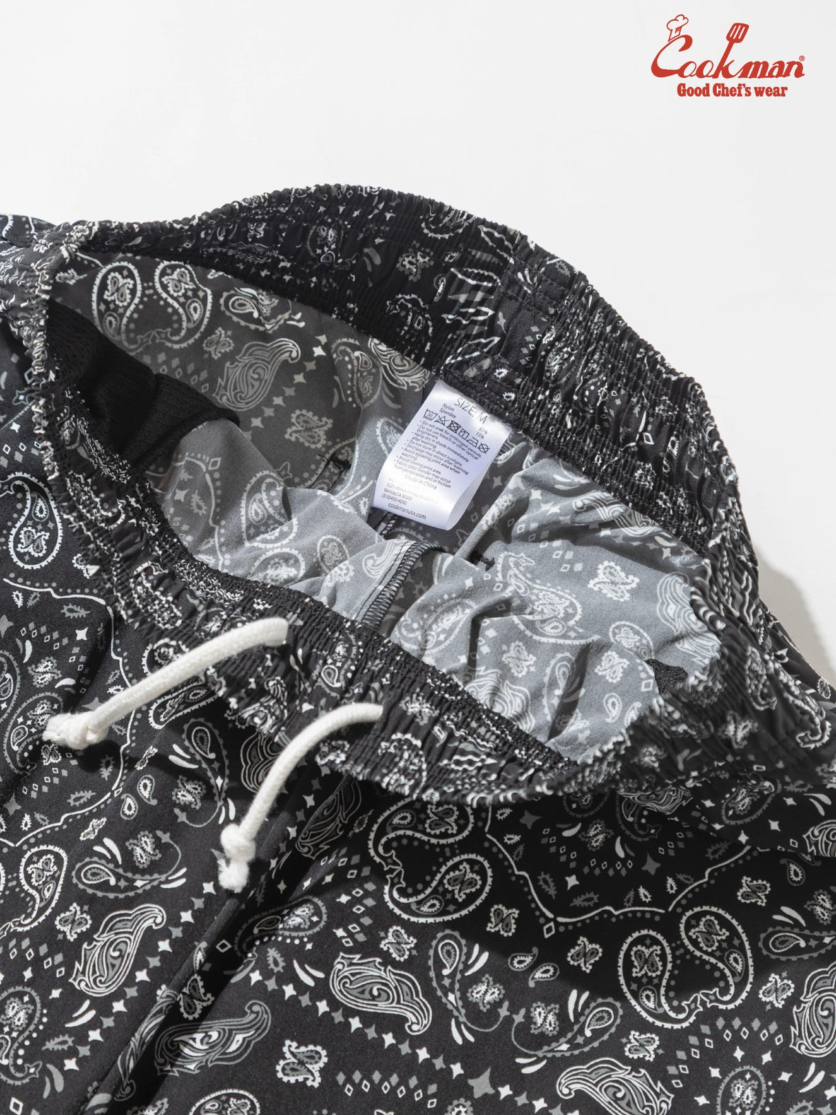 シェフパンツ Chef Pants Short Light Paisley Black