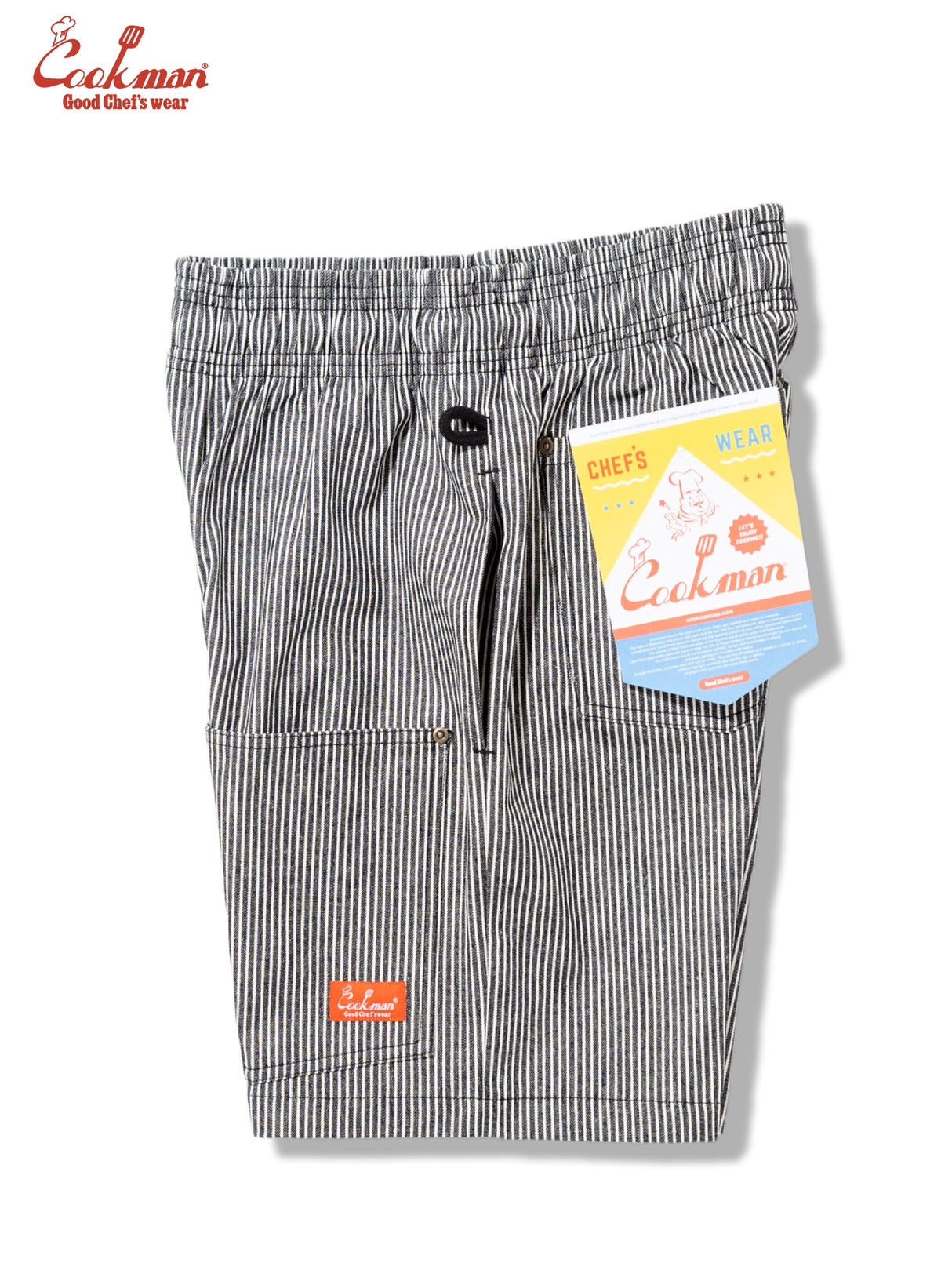 シェフパンツ Chef Pants Short Front Pocket Hickory Black