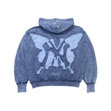 CHILLIN' -NY BUTTERFLY PIGMENT ZIP HOODIE-