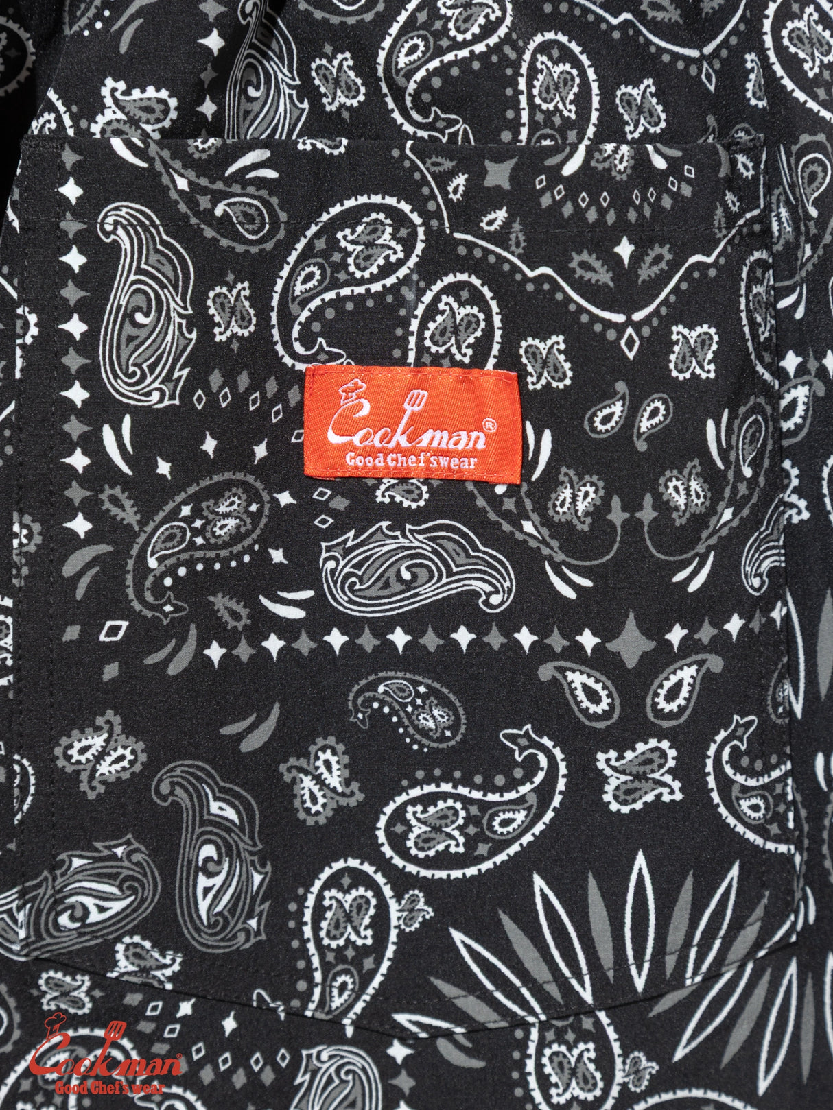 シェフパンツ Chef Pants Short Light Paisley Black