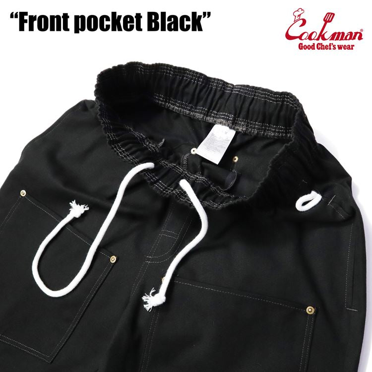 シェフパンツ Chef Pants Short Front pocket Black