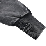 CHILLIN'. Studs Pigment Zip Hoodie- Black