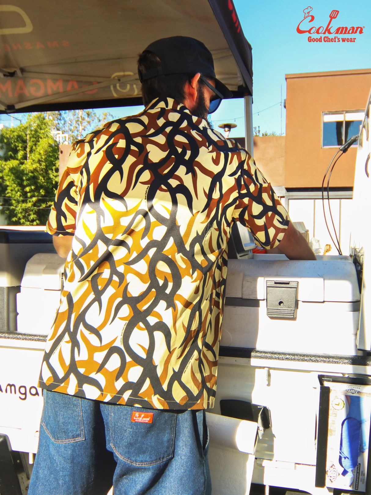 ワークシャツ Work Shirts Short Sleeve Light Tribal Camo Beige