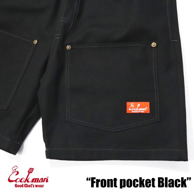 シェフパンツ Chef Pants Short Front pocket Black