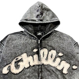 CHILLIN' -NY BUTTERFLY PIGMENT ZIP HOODIE-