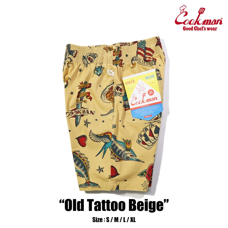 シェフパンツ Chef Pants Short Old Tattoo Beige