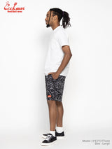 シェフパンツ Chef Pants Short Light Paisley Black