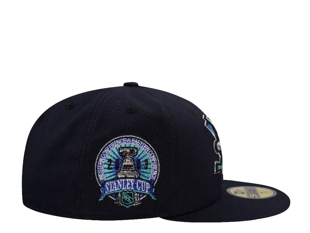 【海外買付品】NEW ERA 59FIFTY ANAHEIM DUCKS STANLEY CUP 2003 OCEAN BLUE