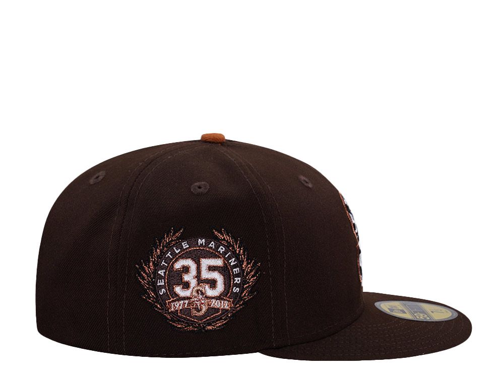 【海外買付品】NEW ERA 59FIFTY SEATTLE MARINERS 35TH ANNIVERSARY BURNT WOOD