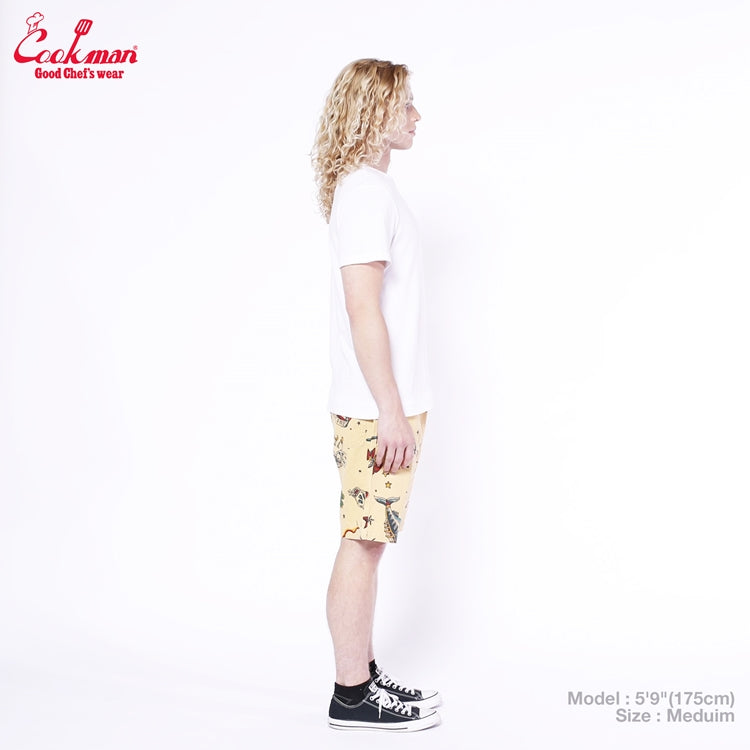 シェフパンツ Chef Pants Short Old Tattoo Beige