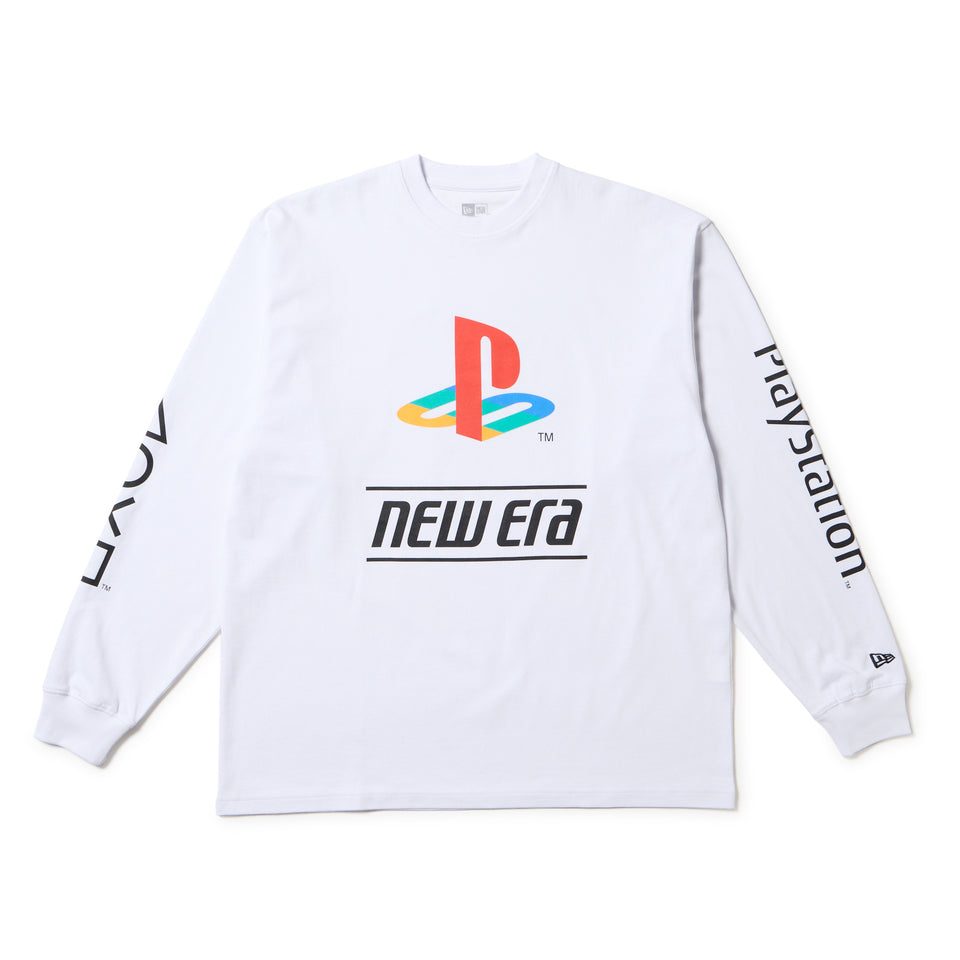 長袖 オーバーサイズド コットン Tシャツ PlayStation プレイステーション ファミリーマーク ニューエラロゴ【14693221/14693220】
