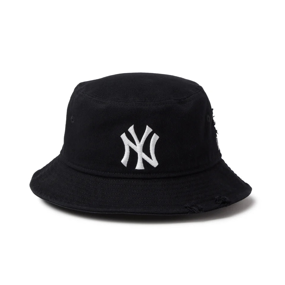 NEW ERA バケット01 MLB Damaged Denim ニューヨーク・ヤンキース ブラック【14744774】