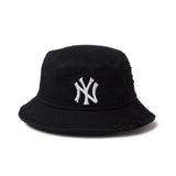 NEW ERA バケット01 MLB Damaged Denim ニューヨーク・ヤンキース ブラック【14744774】