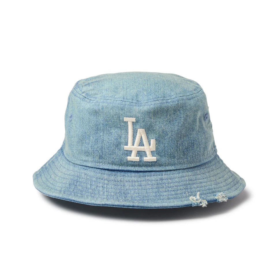 NEW ERA バケット01 MLB Damaged Denim ロサンゼルス・ドジャース ネイビー【14744778】