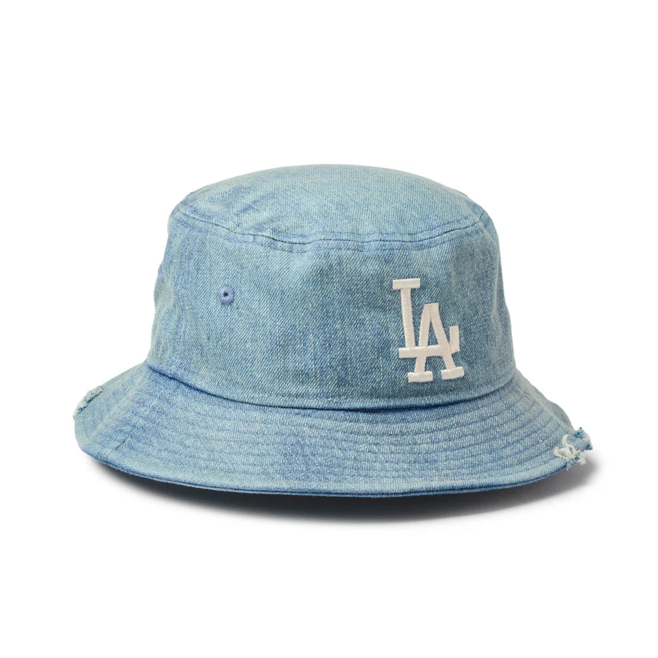 NEW ERA バケット01 MLB Damaged Denim ロサンゼルス・ドジャース ネイビー【14744778】