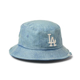 NEW ERA バケット01 MLB Damaged Denim ロサンゼルス・ドジャース ネイビー【14744778】
