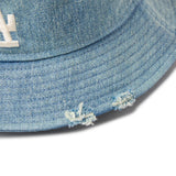 NEW ERA バケット01 MLB Damaged Denim ロサンゼルス・ドジャース ネイビー【14744778】