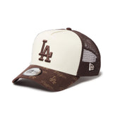 NEW ERA 9FORTY A-Frame トラッカー MLB Jacquard ロサンゼルス・ドジャース ブラウン【14744915】