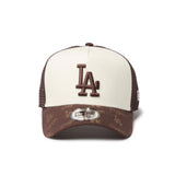 NEW ERA 9FORTY A-Frame トラッカー MLB Jacquard ロサンゼルス・ドジャース ブラウン【14744915】