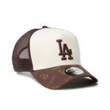 NEW ERA 9FORTY A-Frame トラッカー MLB Jacquard ロサンゼルス・ドジャース ブラウン【14744915】