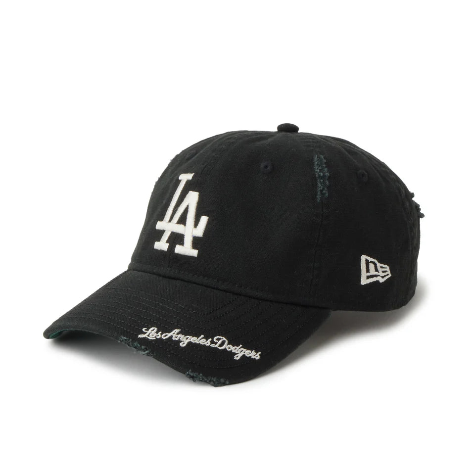 NEW ERA 9TWENTY MLB Visor Logo バイザーロゴ ダメージ ロサンゼルス・ドジャース ブラック【14745079】