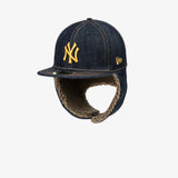 【海外買付品】59FIFTY MLB ニューヨーク ヤンキース デニム ドッグイヤーフィティッドキャップ ネイビー