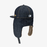 【海外買付品】59FIFTY MLB ニューヨーク ヤンキース デニム ドッグイヤーフィティッドキャップ ネイビー