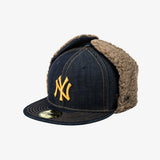 【海外買付品】59FIFTY MLB ニューヨーク ヤンキース デニム ドッグイヤーフィティッドキャップ ネイビー