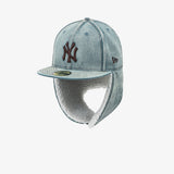 【海外買付品】59FIFTY MLB ニューヨーク ヤンキース デニム ドッグイヤーフィティッドキャップ ブルー
