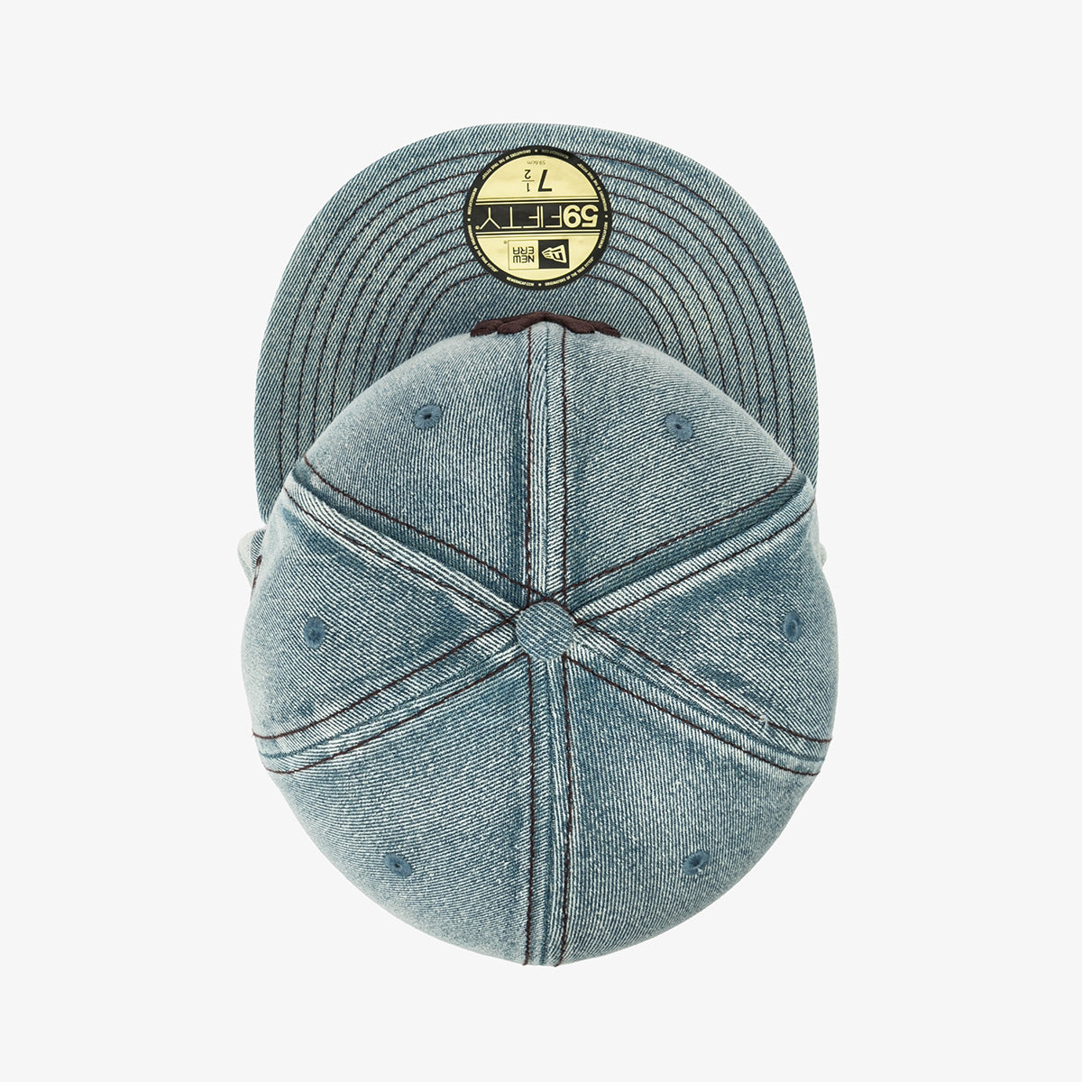 【海外買付品】59FIFTY MLB ニューヨーク ヤンキース デニム ドッグイヤーフィティッドキャップ ブルー