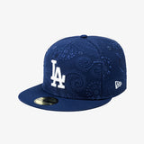 【海外買付品】59FIFTY オールオーバー ペイズリー ロサンゼルス ドジャース ブルー