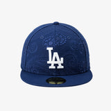 【海外買付品】59FIFTY オールオーバー ペイズリー ロサンゼルス ドジャース ブルー