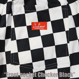 シェフパンツ Chef Pants Short Front pocket Checker Black