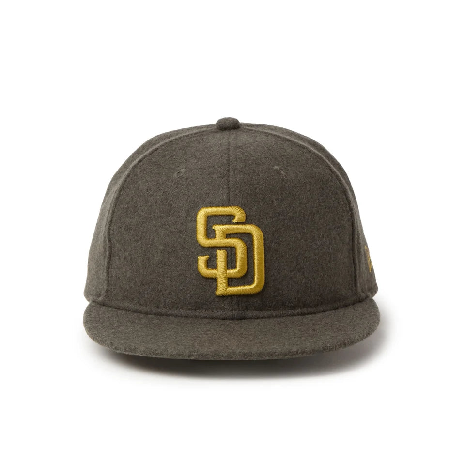 NEW ERA 9FIFTY レザーストラップ MLB Wool Melton サンディエゴ・パドレス カーキ【15136996】