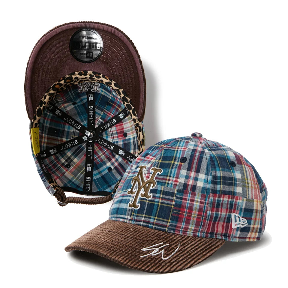 NEW ERA 9THIRTY Sean Wotherspoon ニューヨーク・メッツ マドラスチェック ブラウンコーデュロイバイザー【15156446】