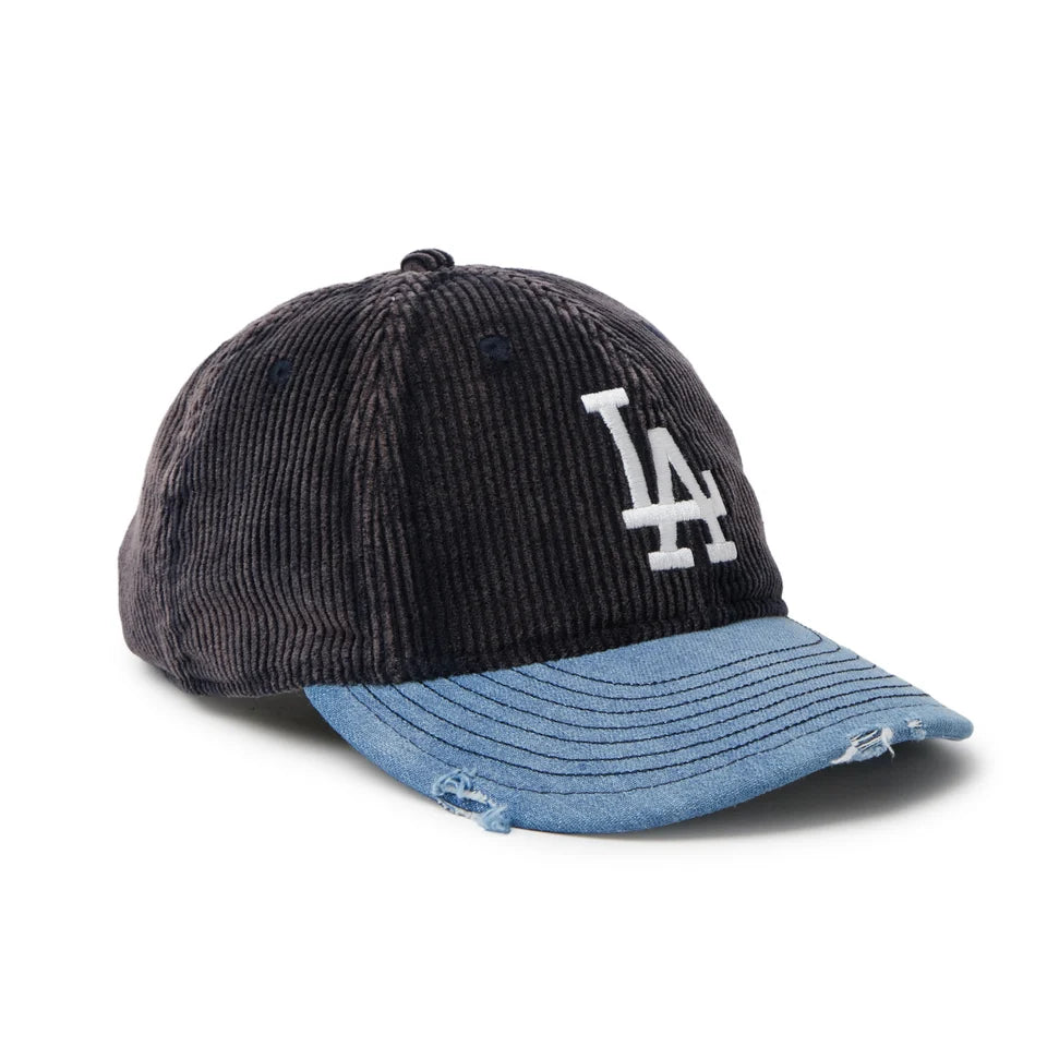 NEW ERA 9THIRTY Sean Wotherspoon ロサンゼルス・ドジャース ネイビーコーデュロイ ウォッシュドデニムバイザー【15156447】