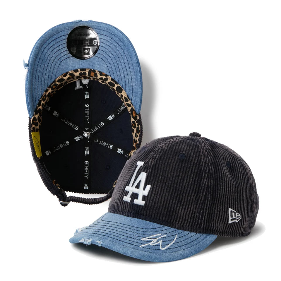 NEW ERA 9THIRTY Sean Wotherspoon ロサンゼルス・ドジャース ネイビーコーデュロイ ウォッシュドデニムバイザー【15156447】