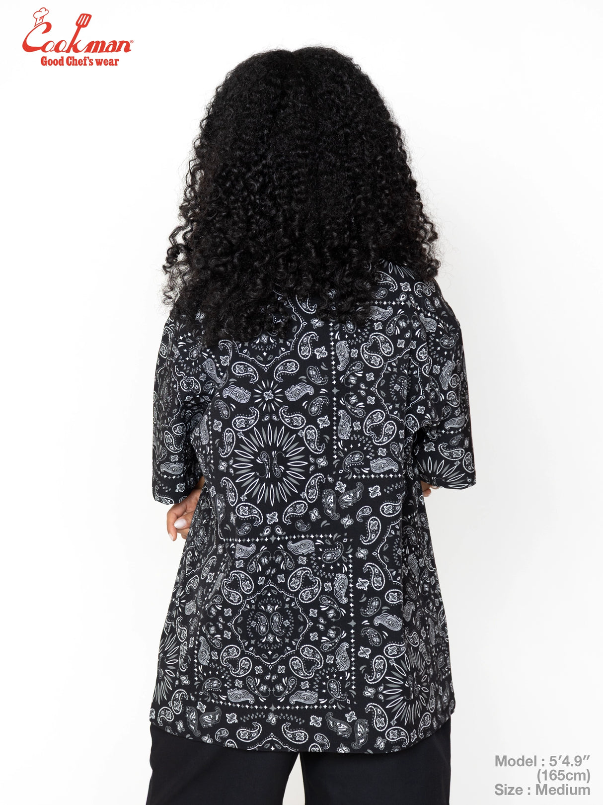 ワークシャツ Work Shirts Short Sleeve Light Paisley Black